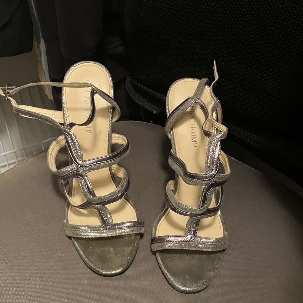 Ivanka Trump Metallic Strappy Heels